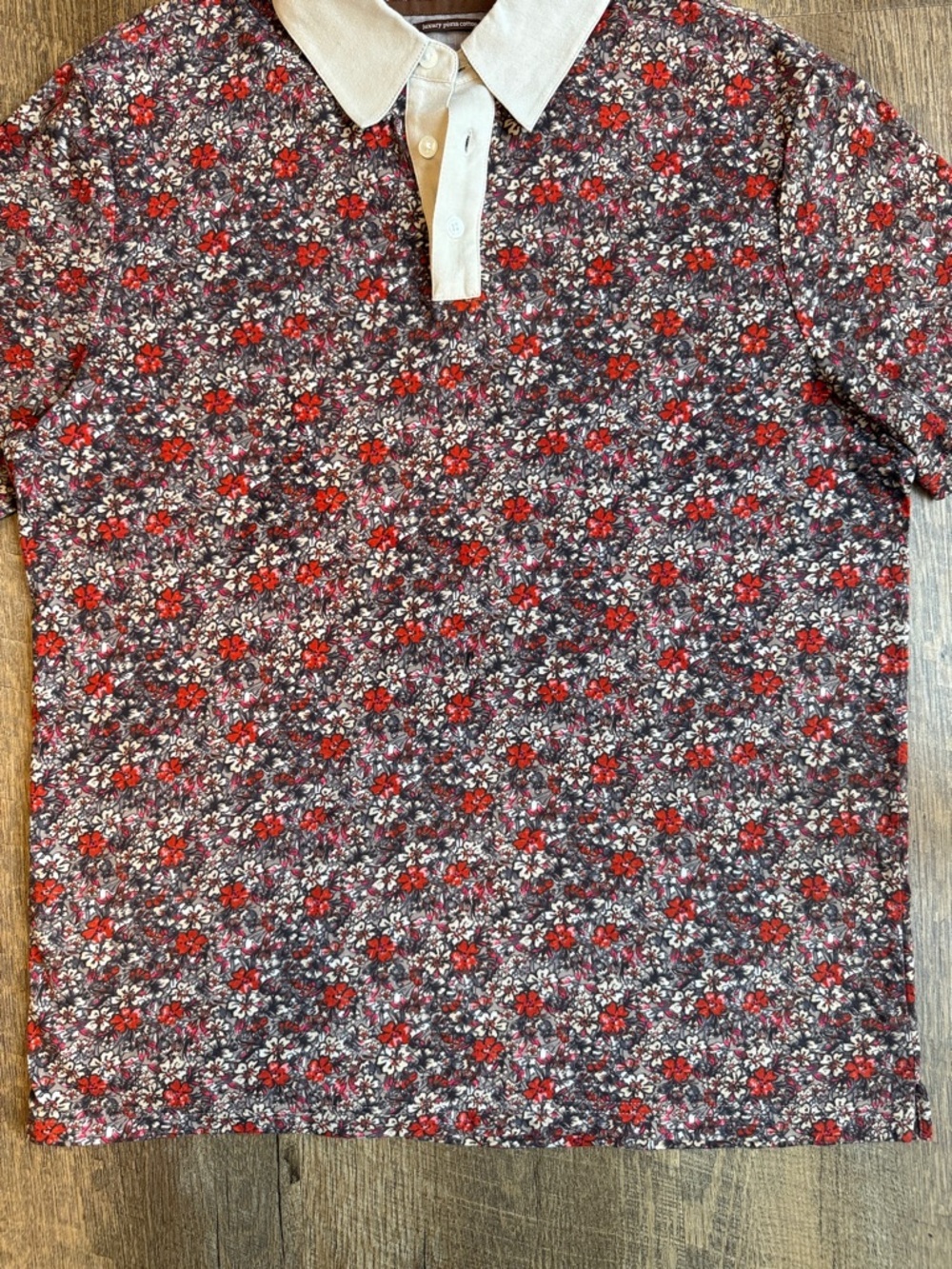 Perry Ellis Polo Floral Print Short Sleeve Button Up Luxury Pima Cotton Size M - Picture 4 of 10